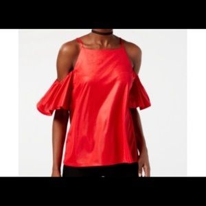 ♥️Women's top: "cold shoulder" style XXL vibrant red  🆕️NWT